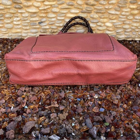 Plinio Visona Maroon/Animal Print Leather Reversible Tote/Crossbody Bag. NWT - Picture 5 of 14